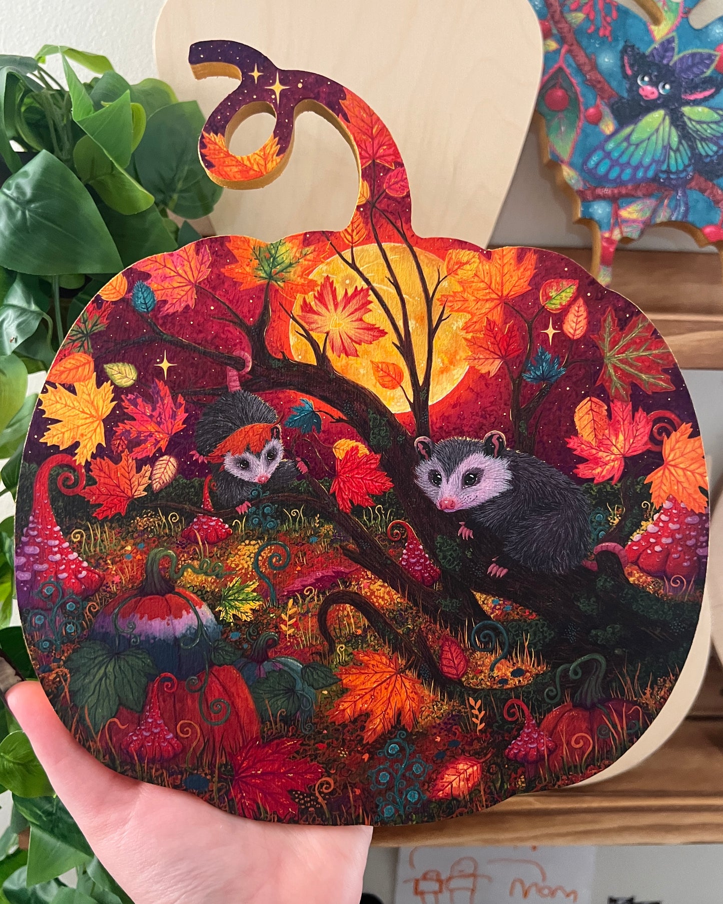 Moonlit Autumn Original Painting on Baltic Birch Canvas