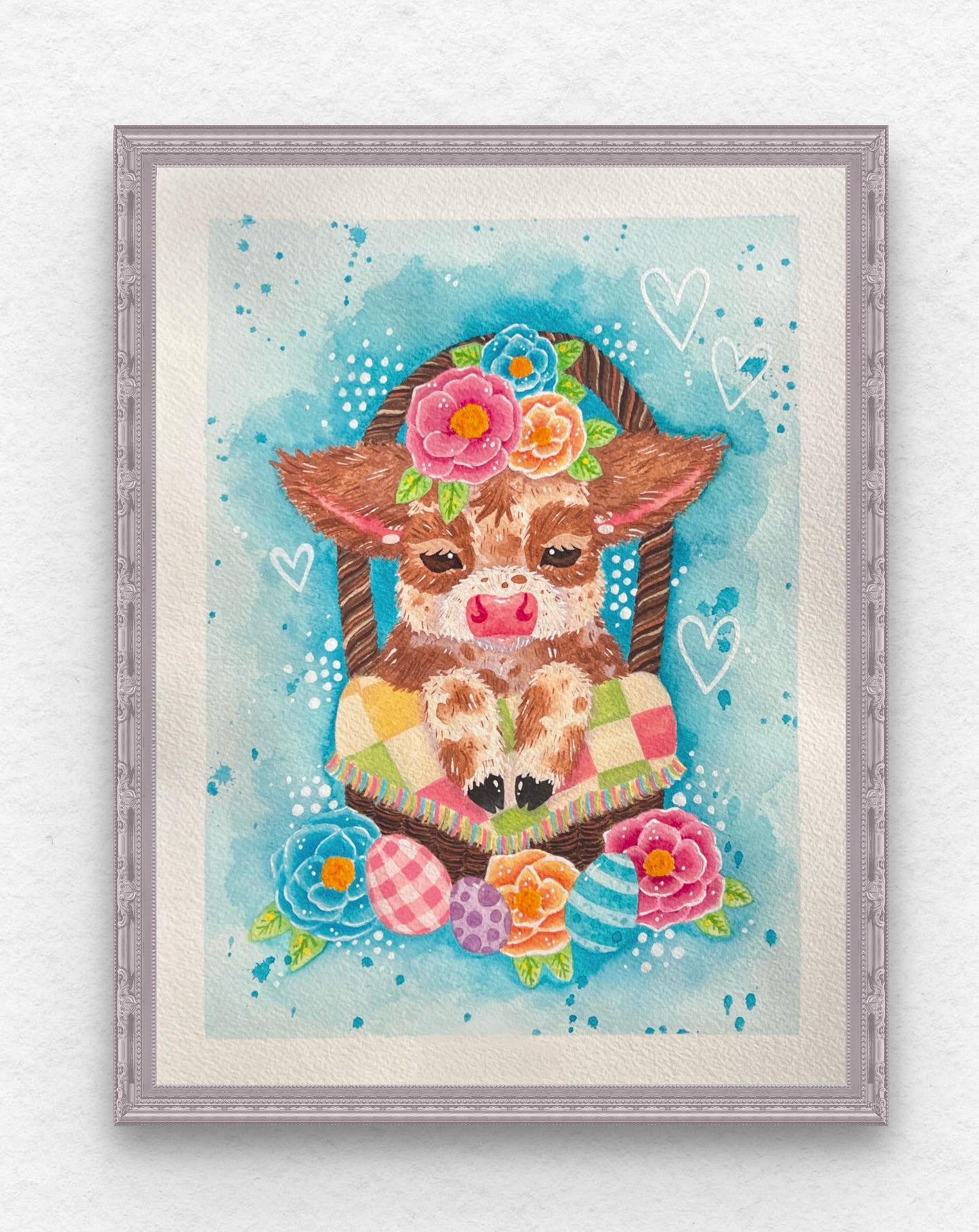 Moo in a Basket Painting