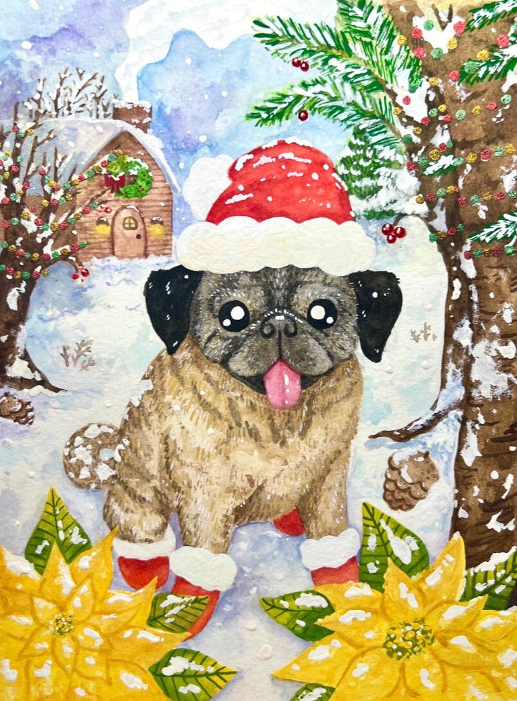 Stylized Watercolor Pet Illustration