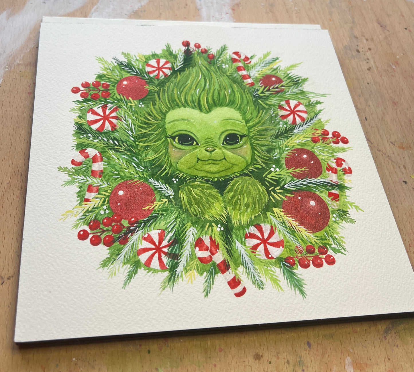 Christmas Wreath Painting