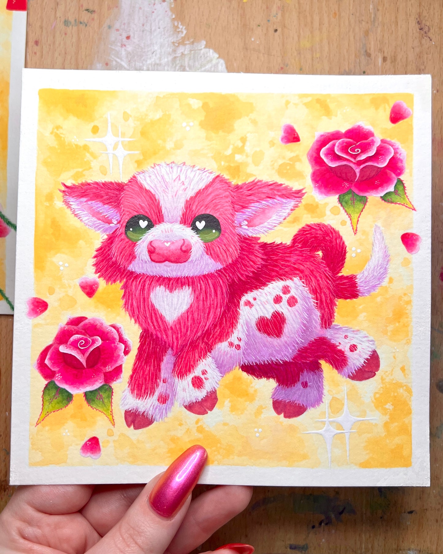 Rosy Cow Painting
