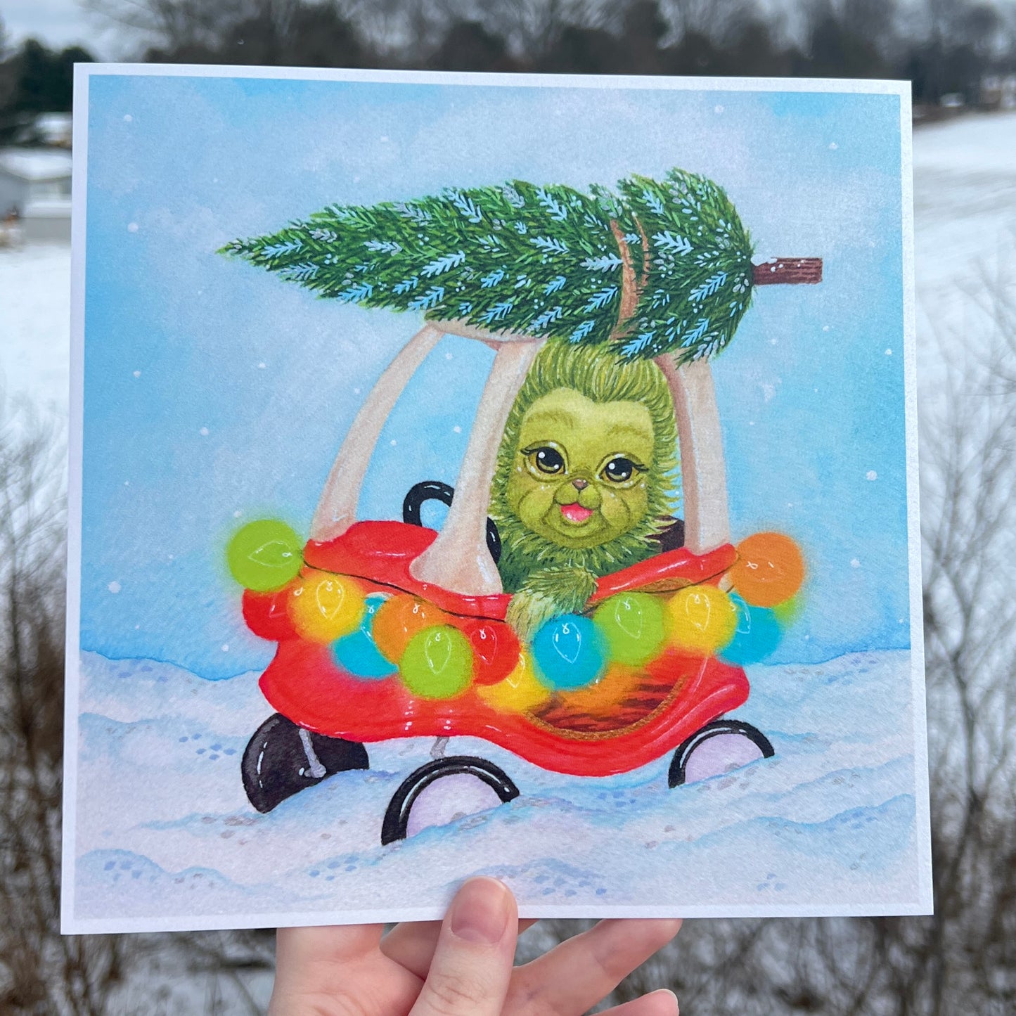 Baby G Steals Christmas Shimmer Print
