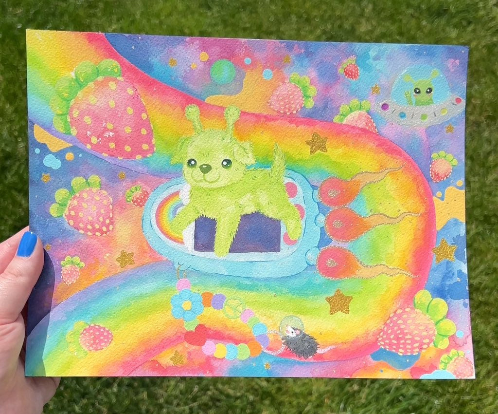 Stylized Watercolor Pet Illustration