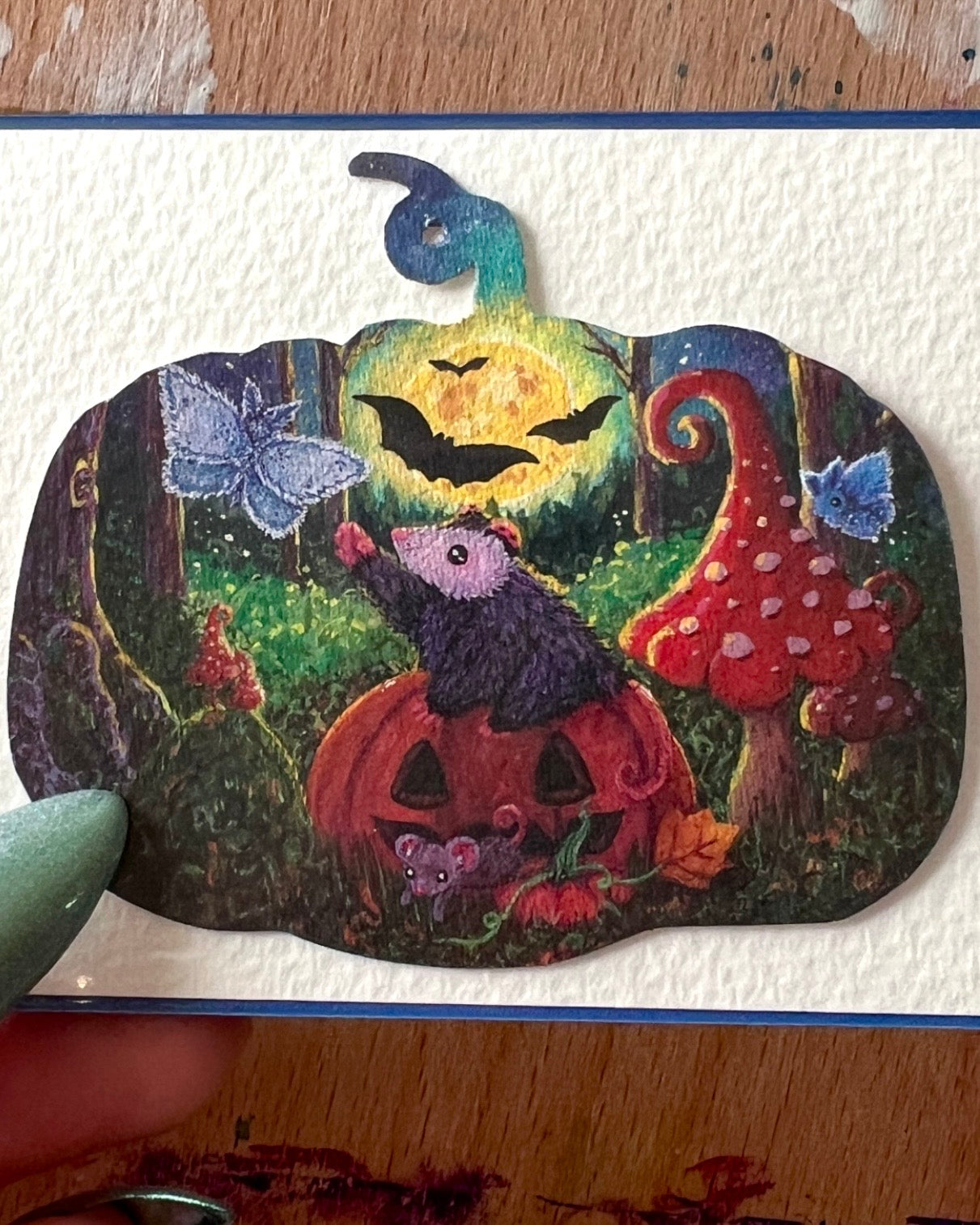 Spooky Midnight Snack ACEO Original Painting