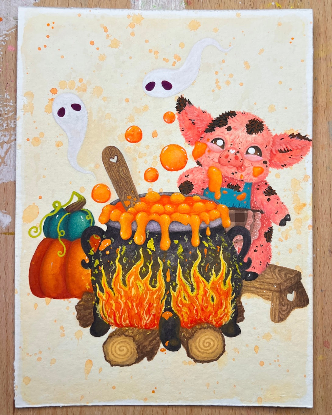 Piggy’s Pumpkin Soup Original Painting