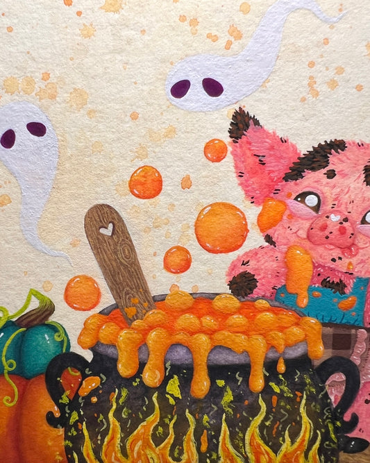 Piggy’s Pumpkin Soup Original Painting