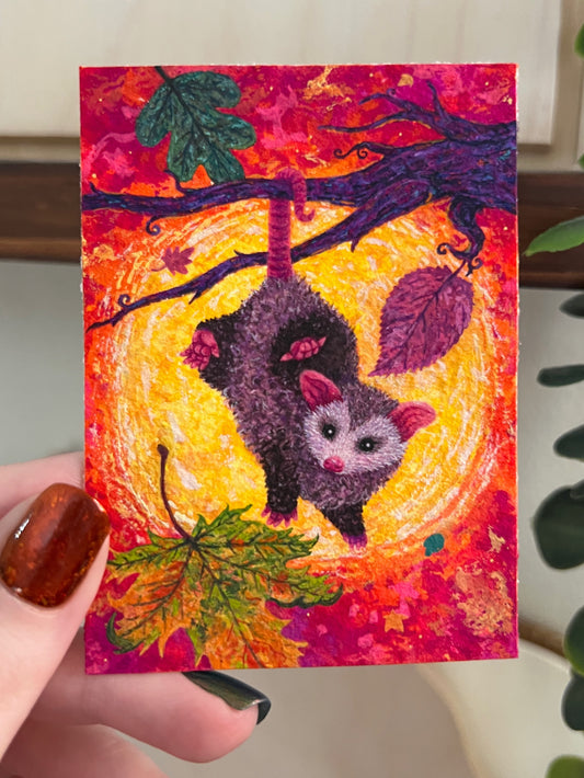 Falling Leaves ACEO Original Painting