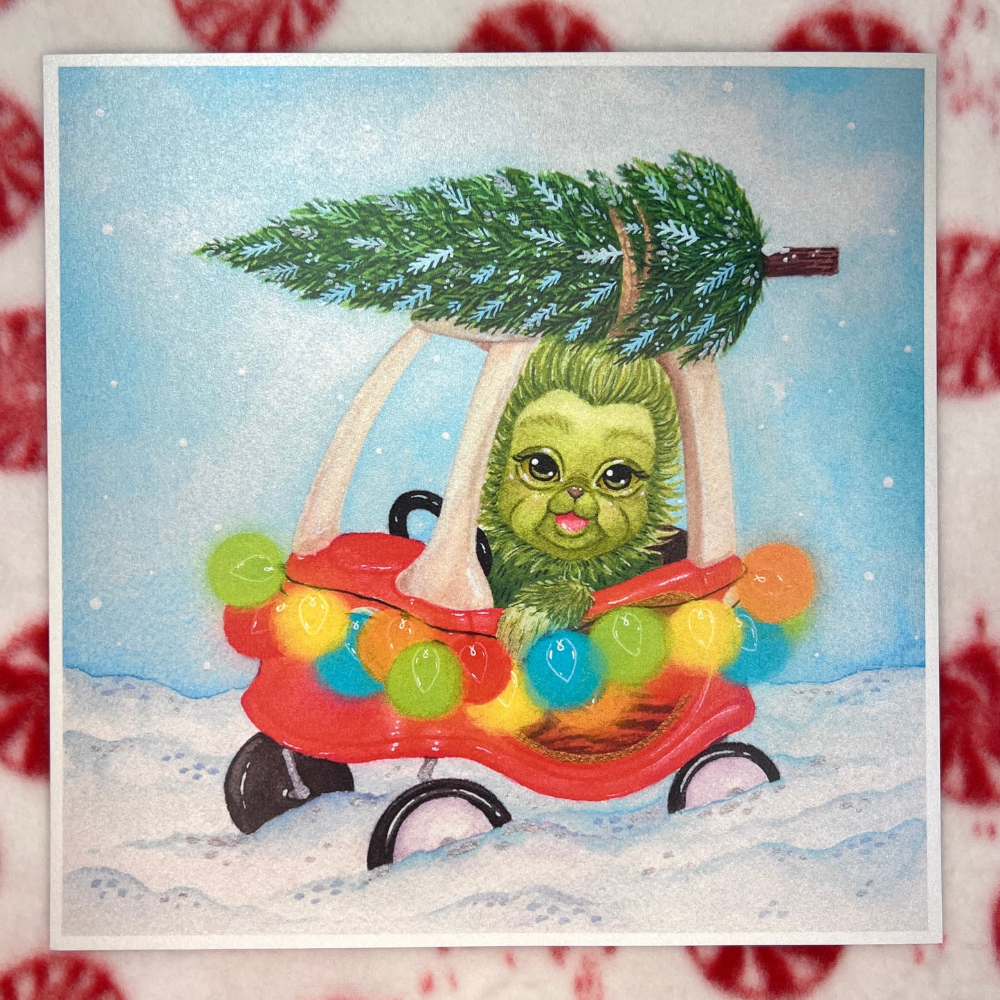 Baby G Steals Christmas Shimmer Print