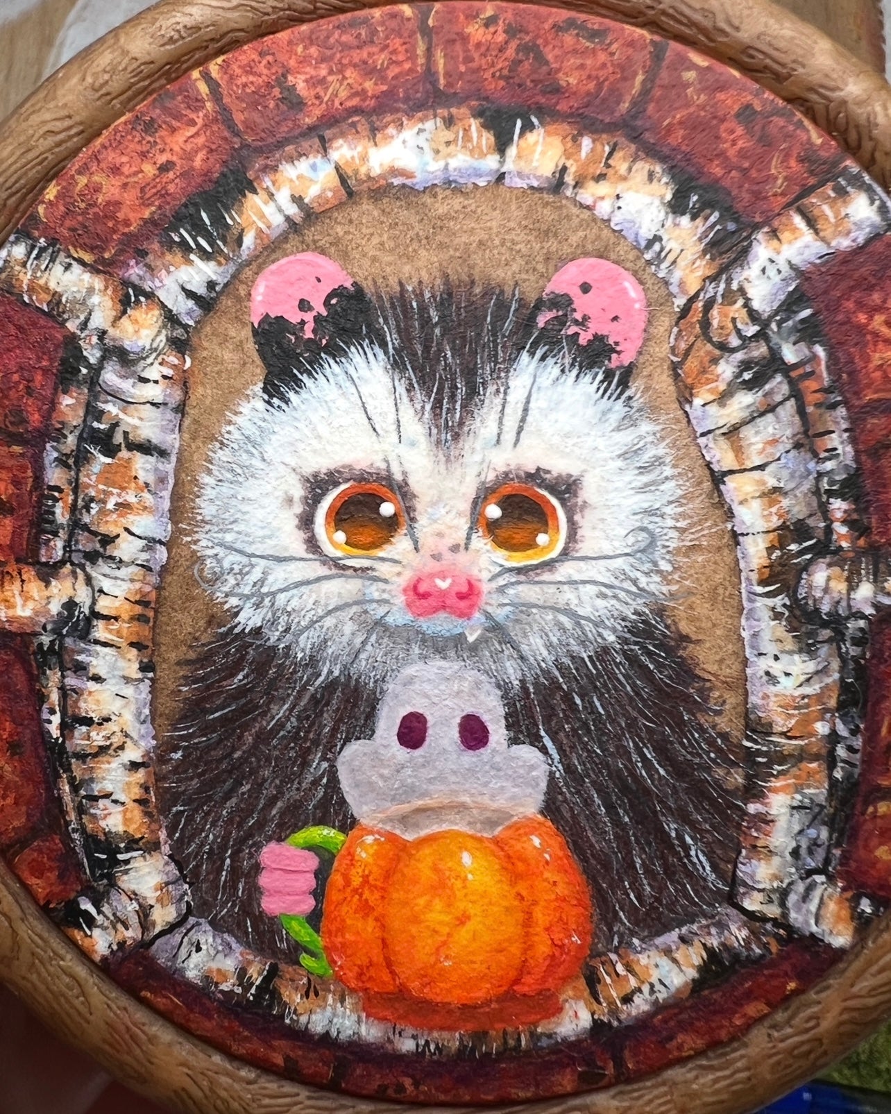Cozy Autumn Mornings Original Hoop Painting