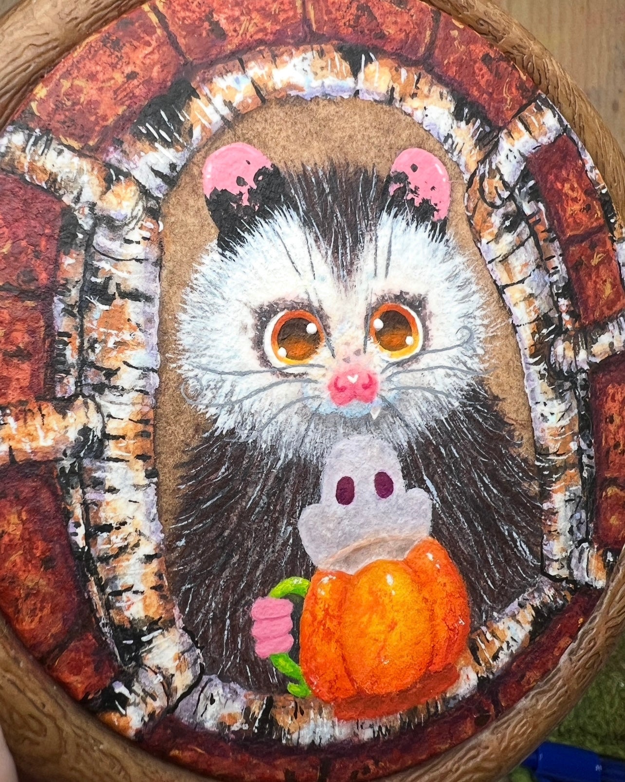 Cozy Autumn Mornings Original Hoop Painting