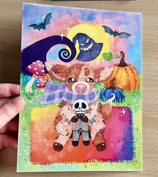Spooky Skeleton Doll Print