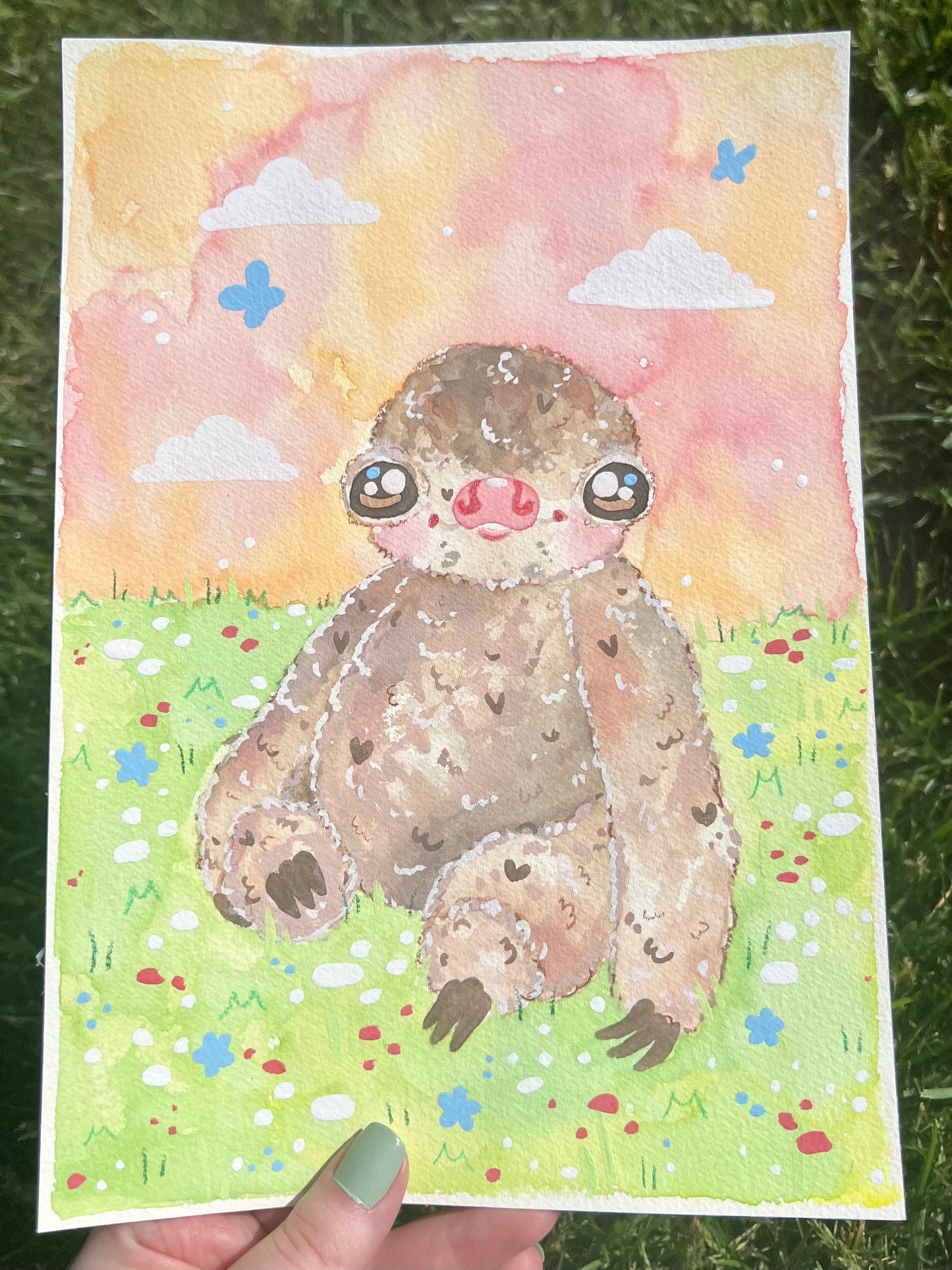 Fuzzy Baby Sloth Painting