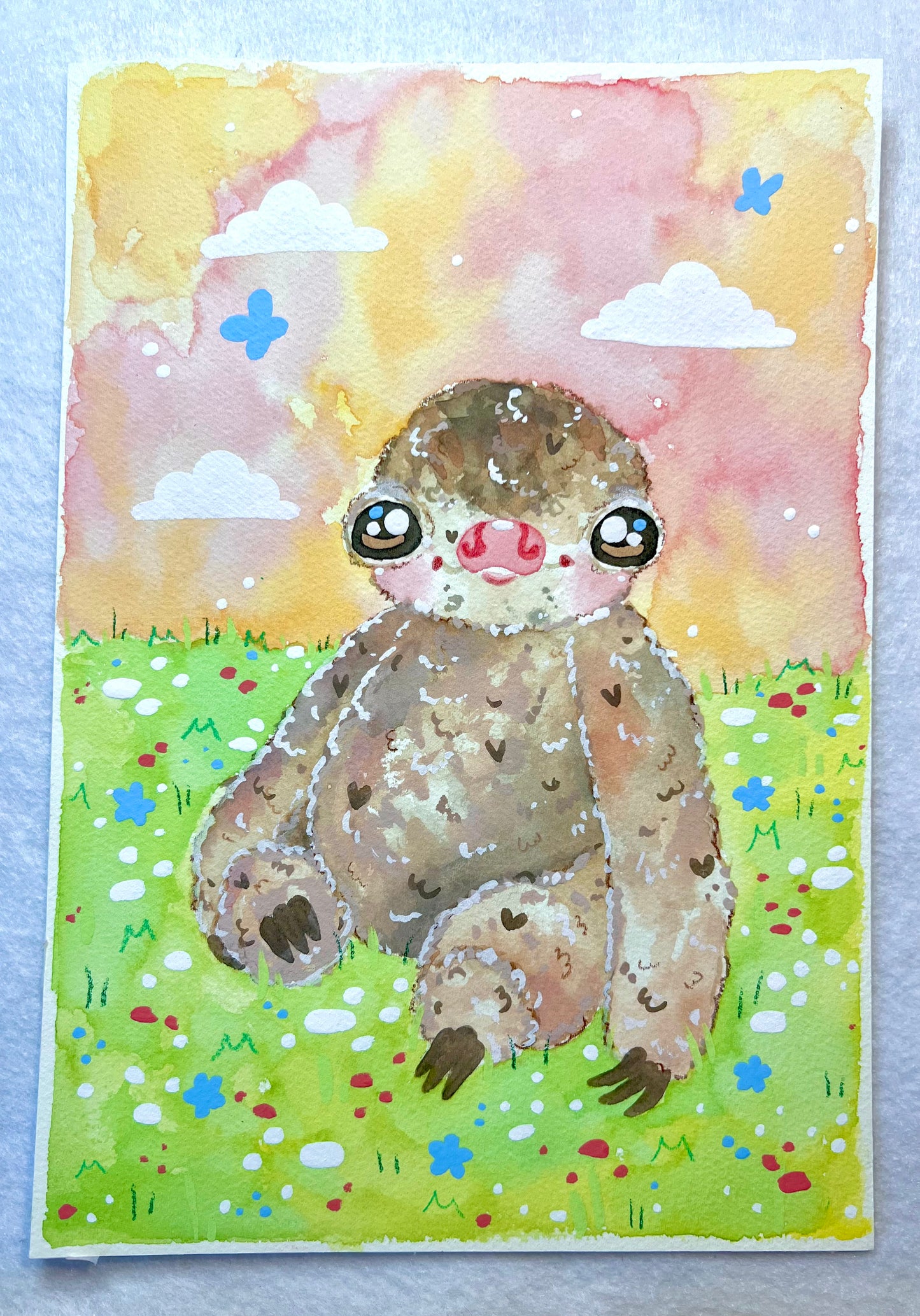 Fuzzy Baby Sloth Painting