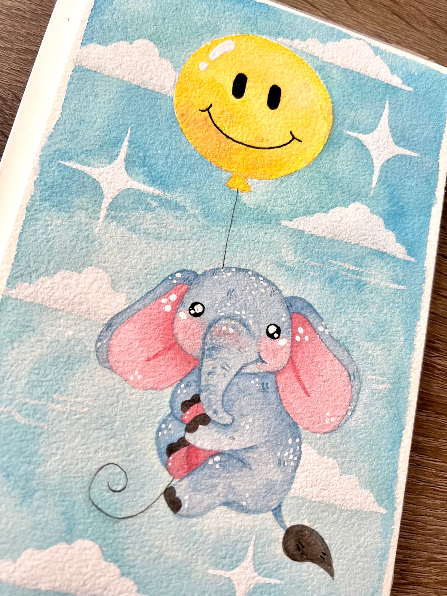 Baby Elephant and Balloon Painting