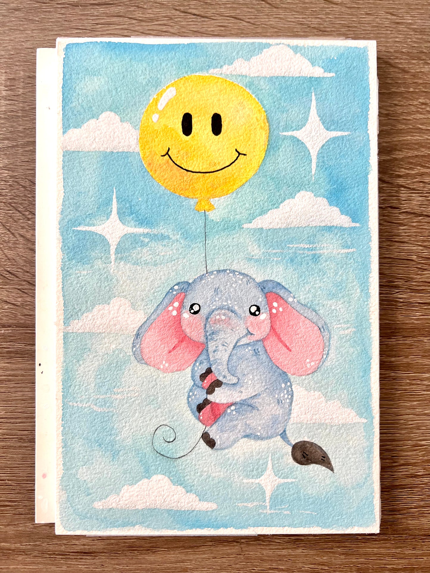 Baby Elephant and Balloon Painting