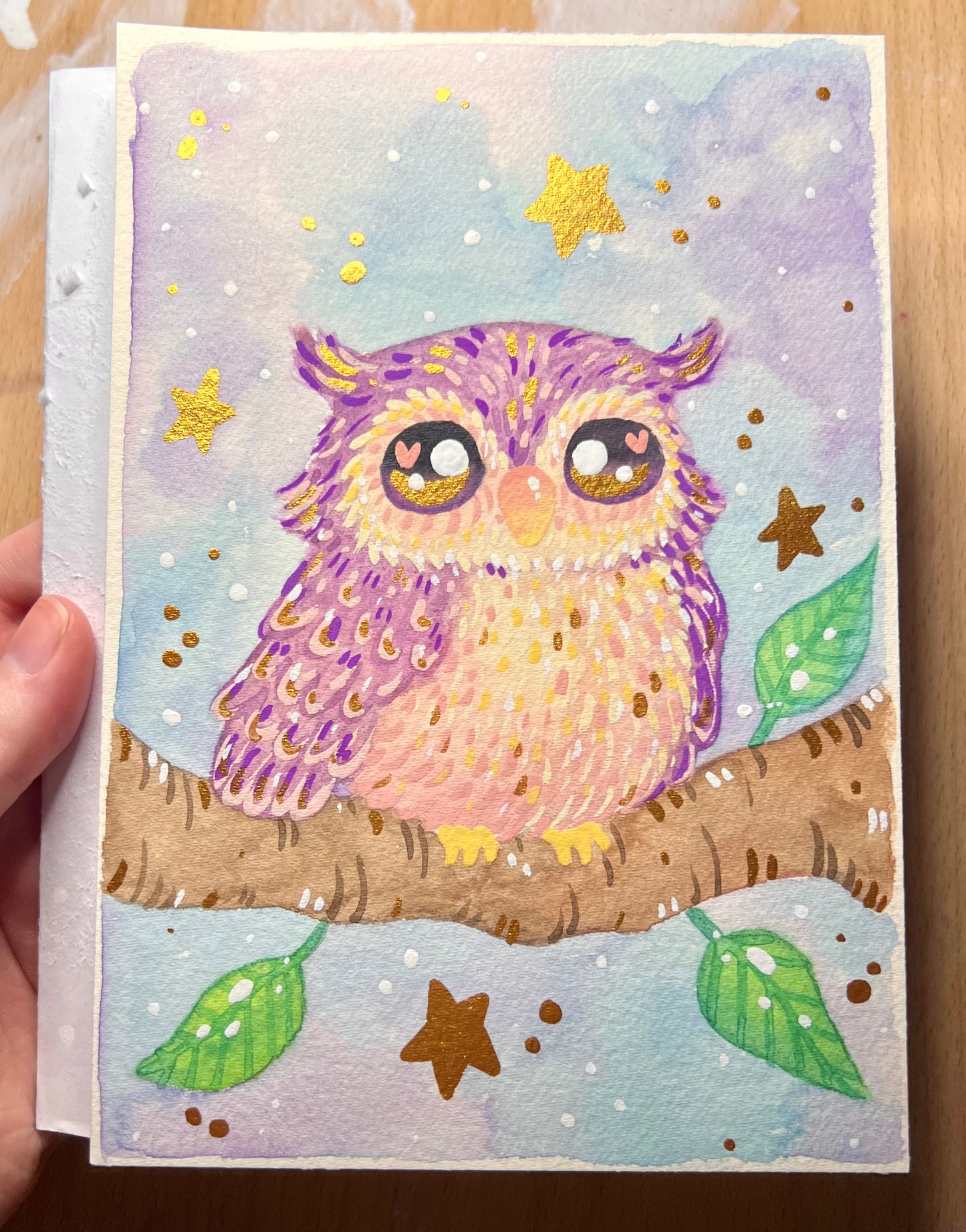Purple Owl Painting