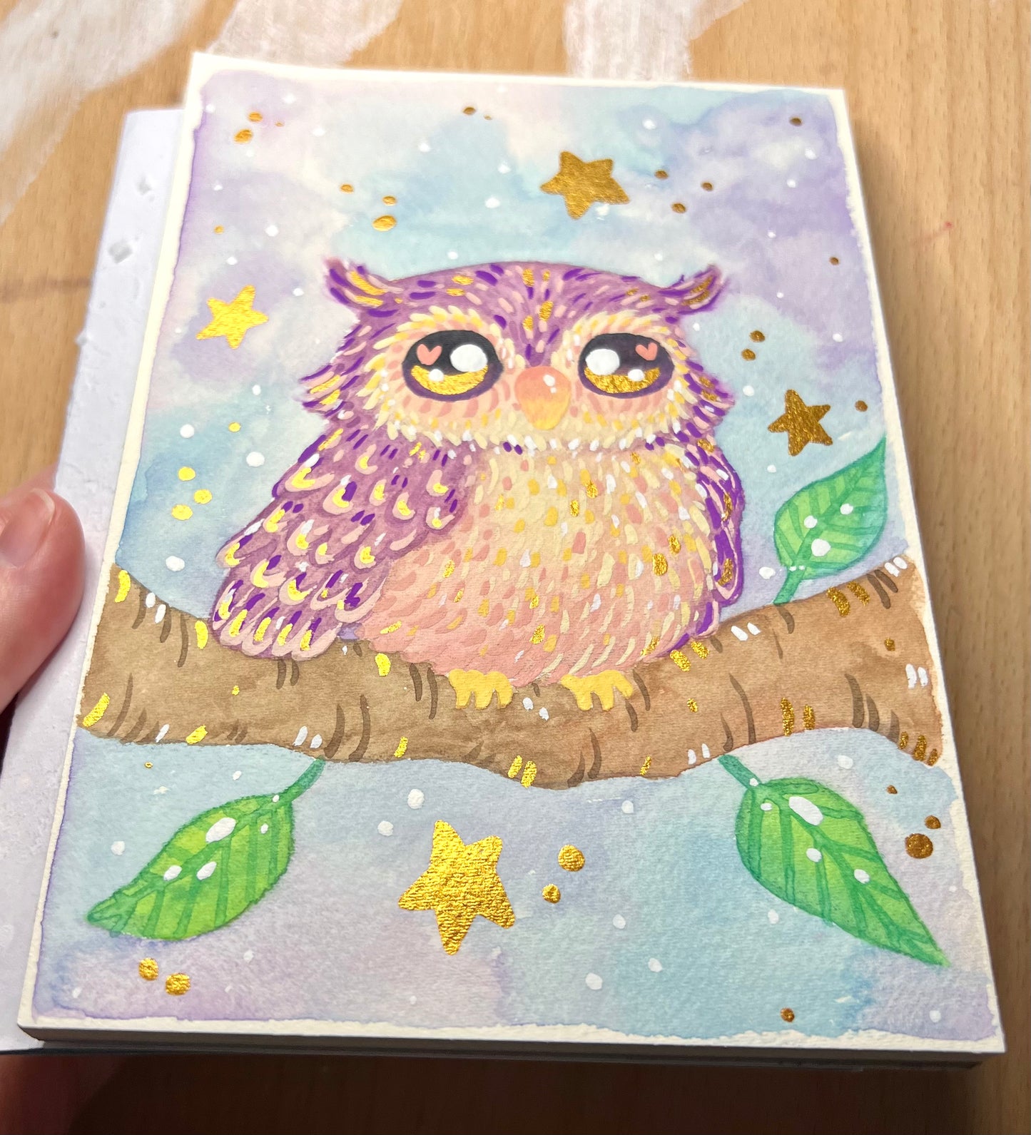 Purple Owl Painting