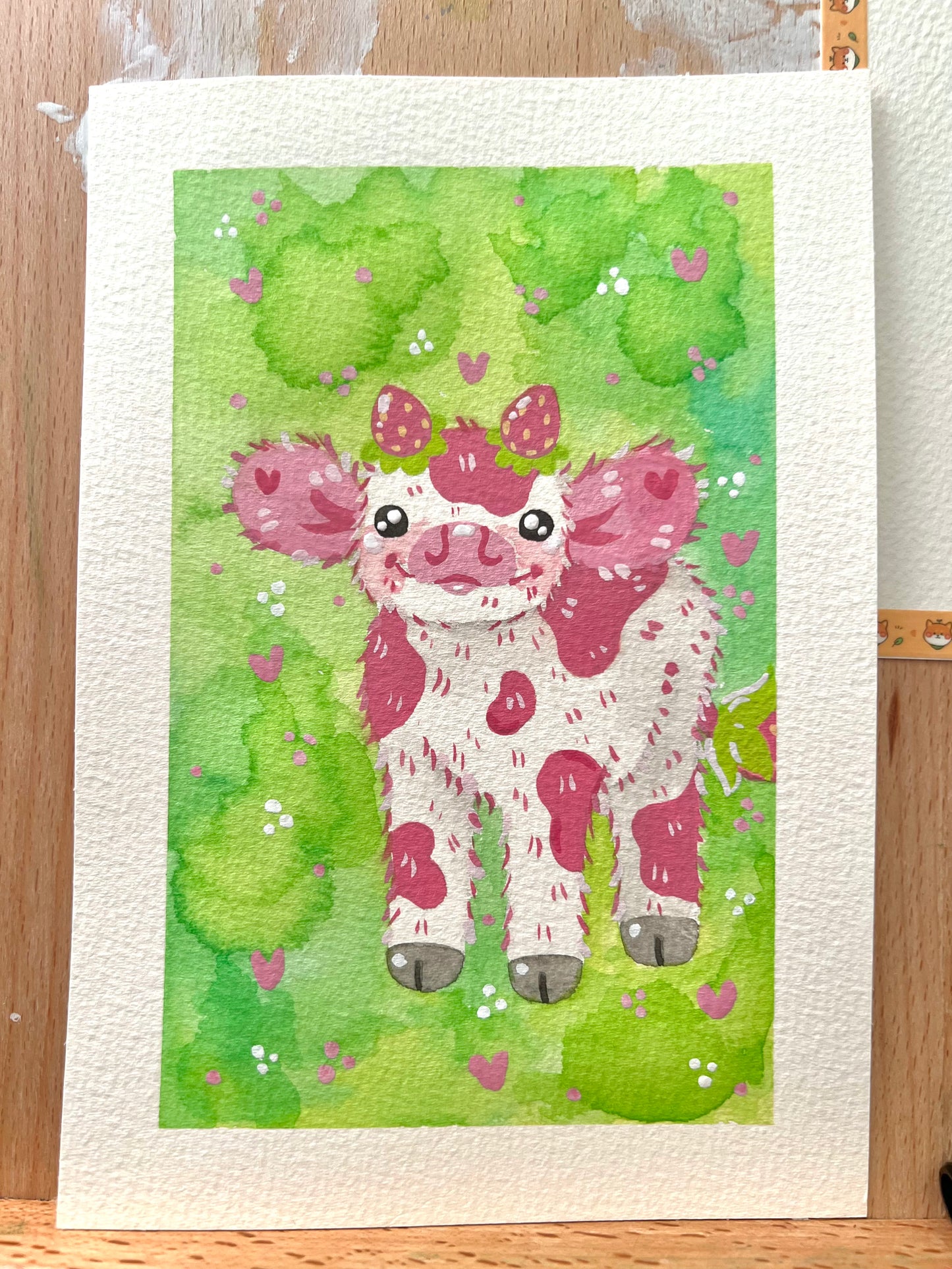 Strawberry Cow Painting