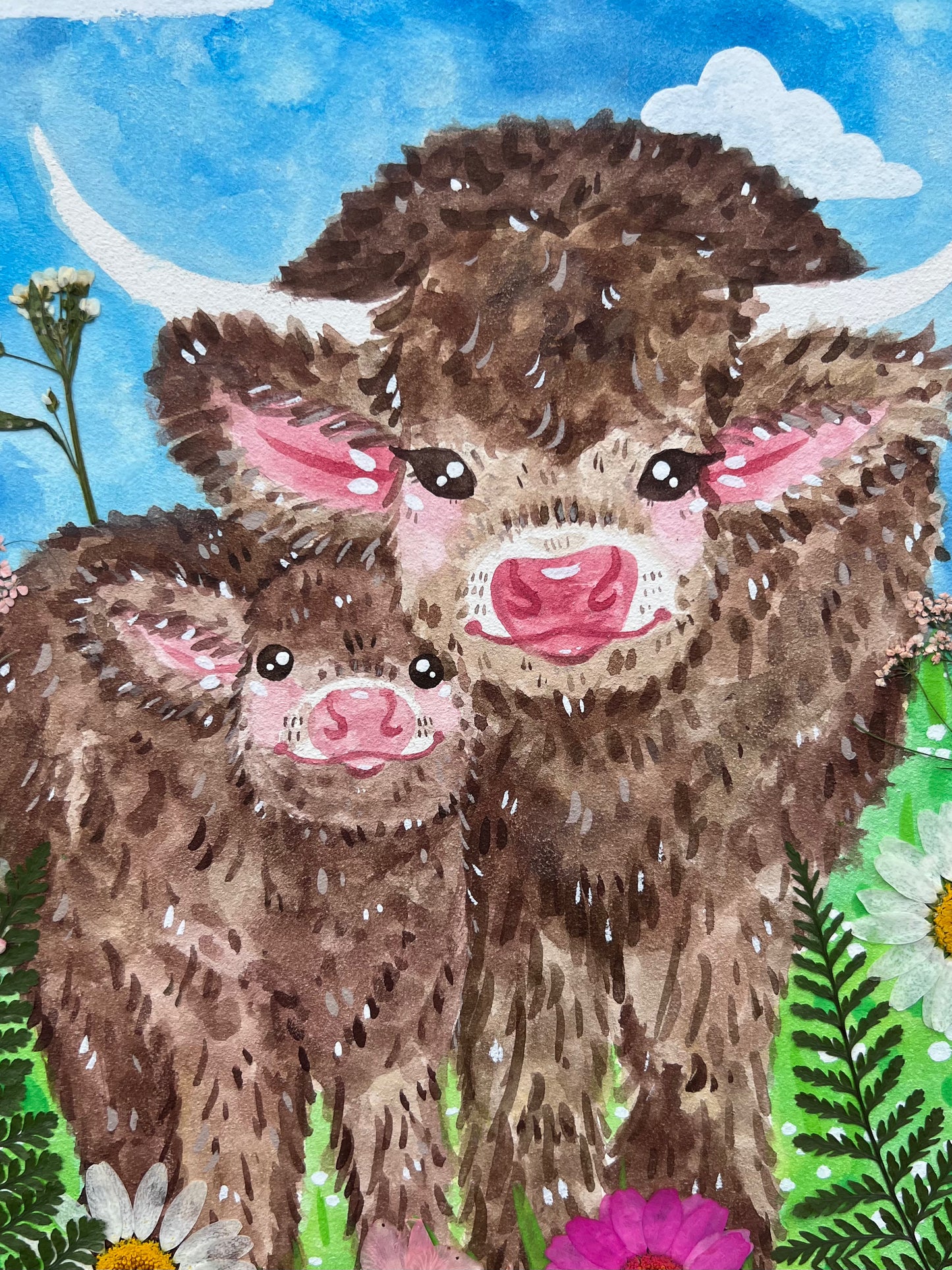 Mama and Baby Cow Painting