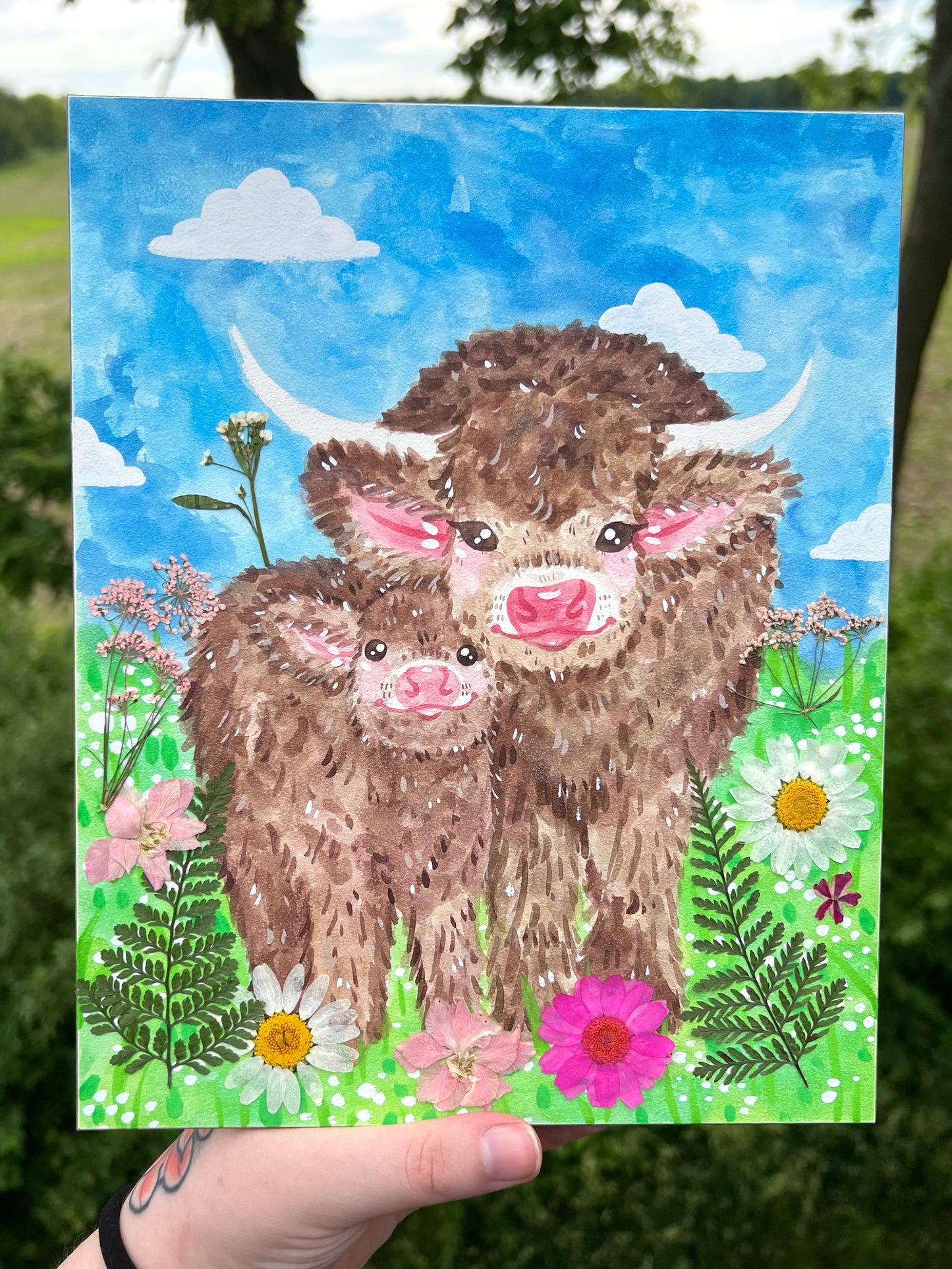 Mama and Baby Cow Painting
