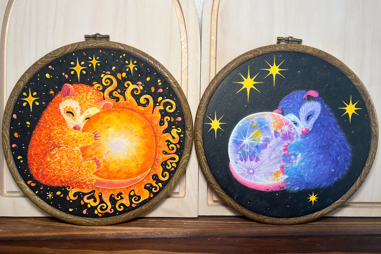 Starlight Baby Original Painting in Hoop