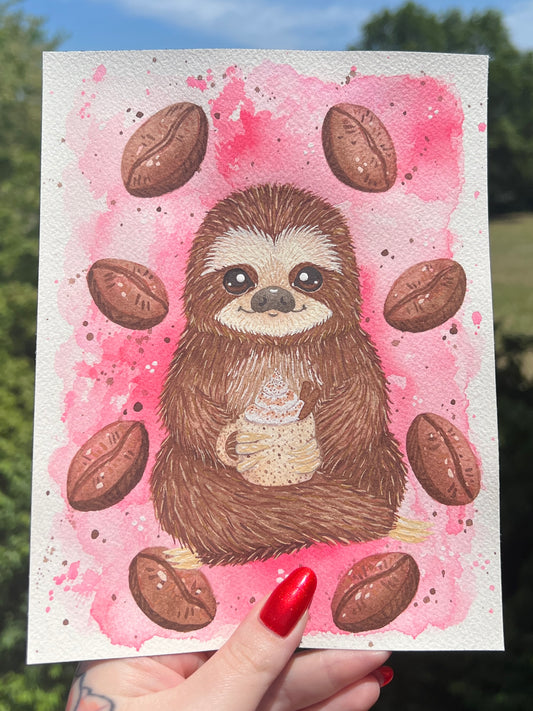 Coffee Slothee Painting