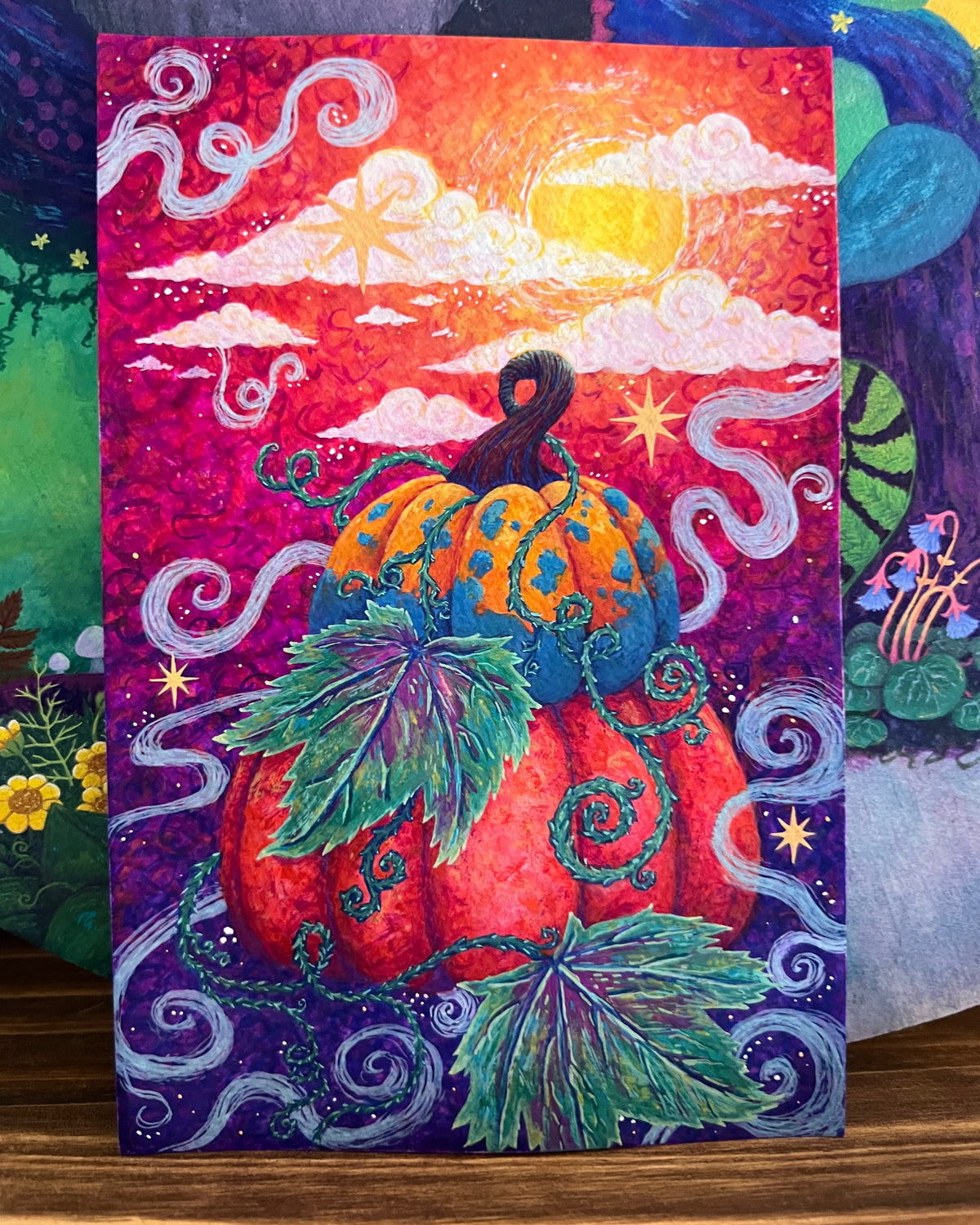 Pumpkins Original Gouache Painting