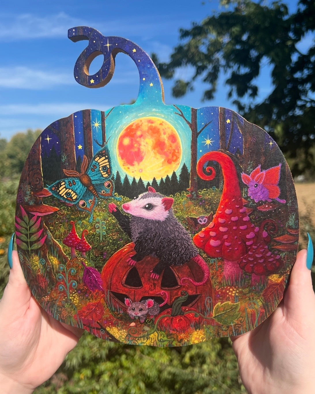 Midnight Munchins Original Painting on Baltic Birch Canvas