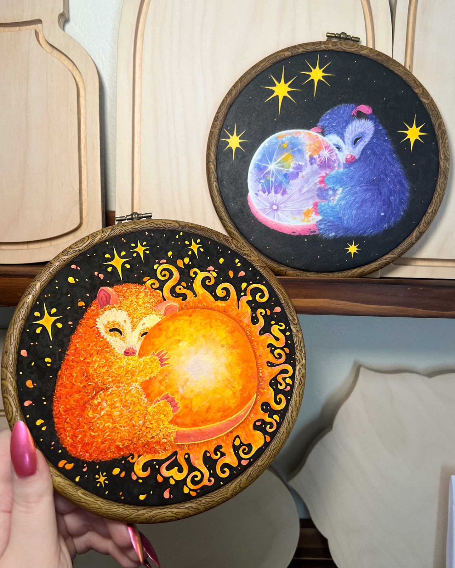 Starlight Baby Original Painting in Hoop
