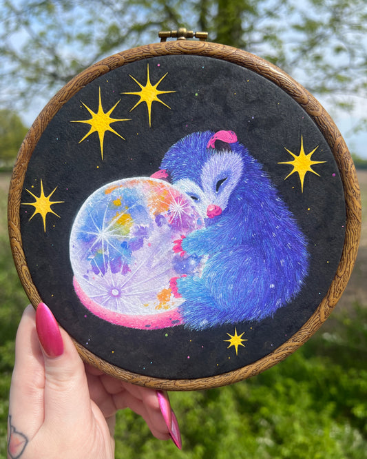 Celestial Baby Original Painting in Hoop