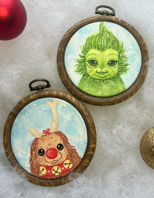 Baby G and Max Handpainted Christmas Ornaments