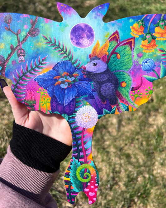 Luna Moths in the Moonlight Original Painting on Baltic Birch Canvas