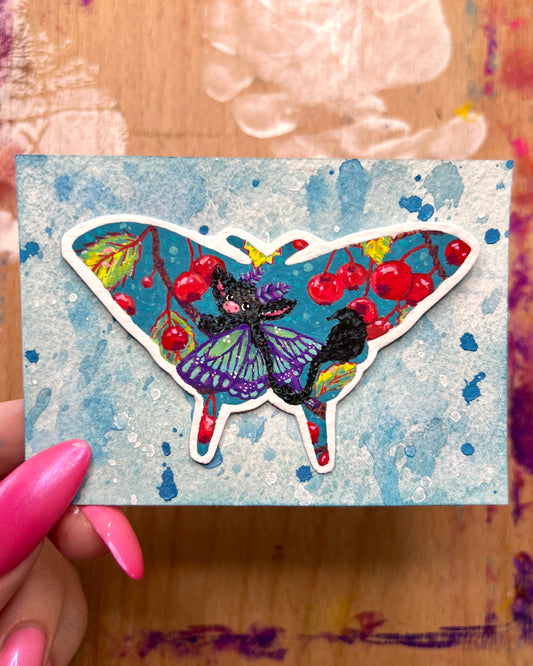 Mini Moth Dragon ACEO Original Painting