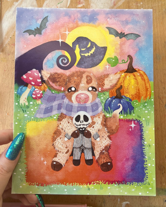 Spooky Skeleton Doll Print
