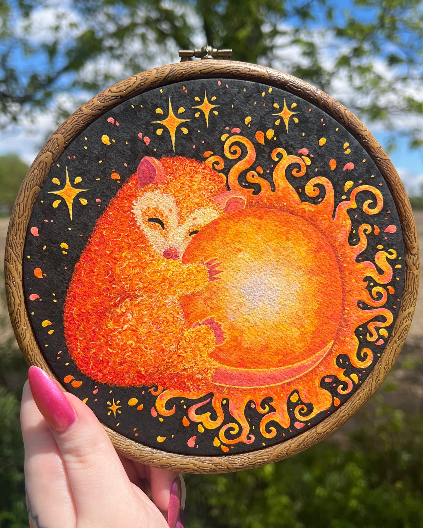 Starlight Baby Original Painting in Hoop