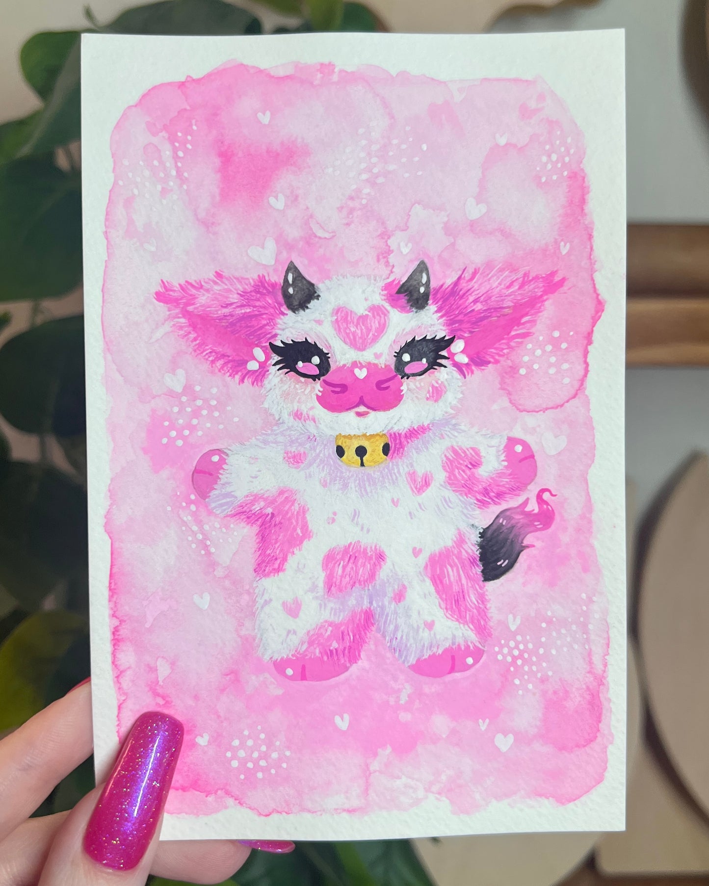 Pinky Moo Original Painting (Free US Shipping)