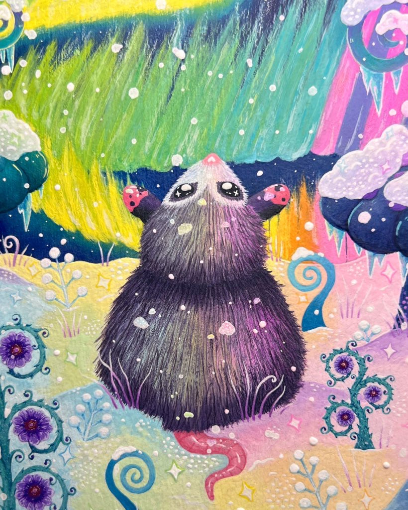 Aurora Borealis Potion Original Painting on Baltic Birch Canvas