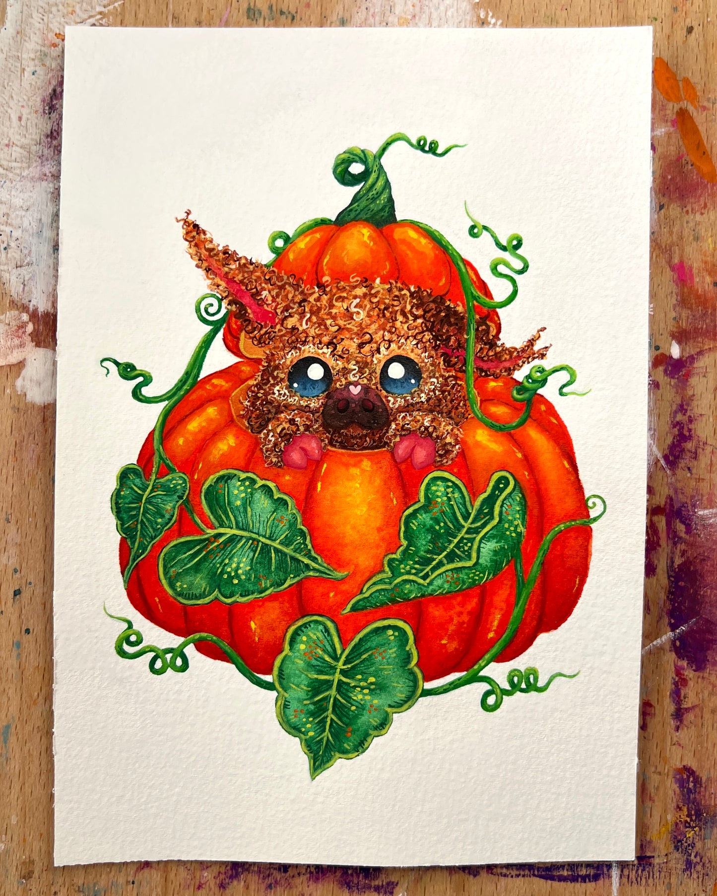 Pumpkin Piggy Original Painting