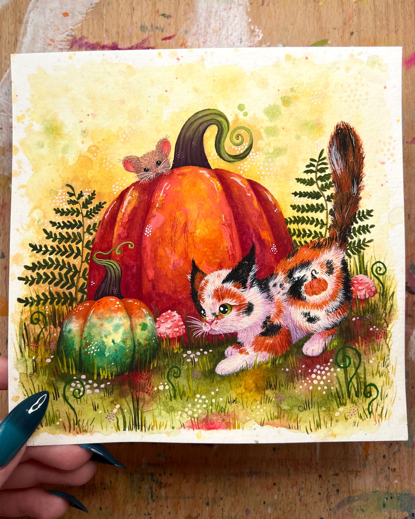 Tiny Paw Prints Play 🐾 Original Painting