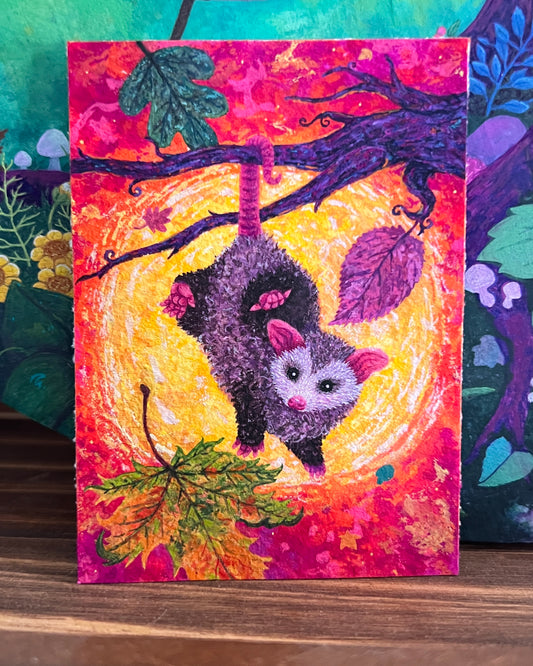 Falling Leaves ACEO Original Painting