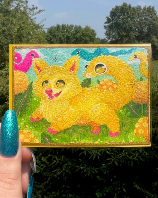 Dandy the String Worm Possum ACEO Original Painting