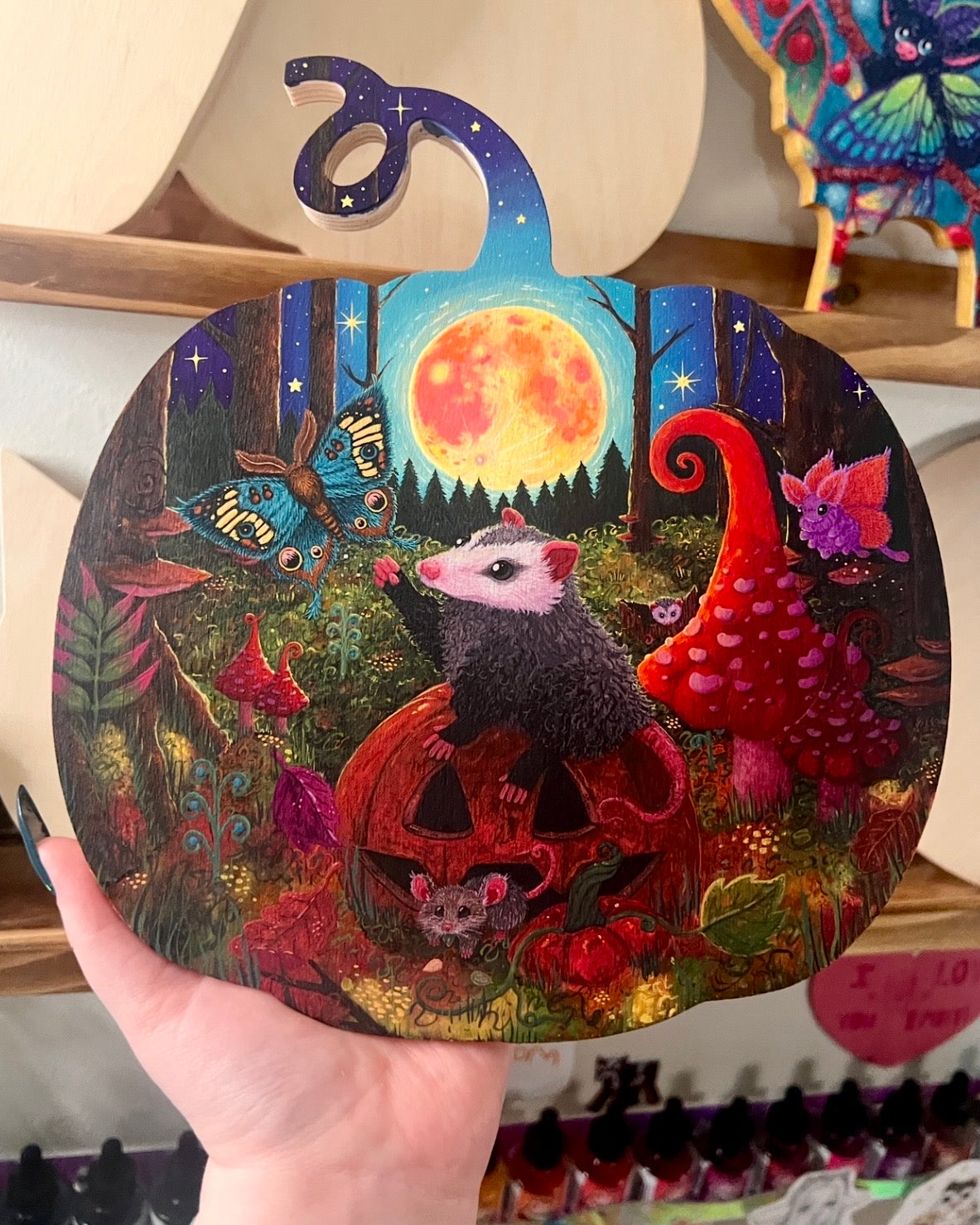 Midnight Munchins Original Painting on Baltic Birch Canvas