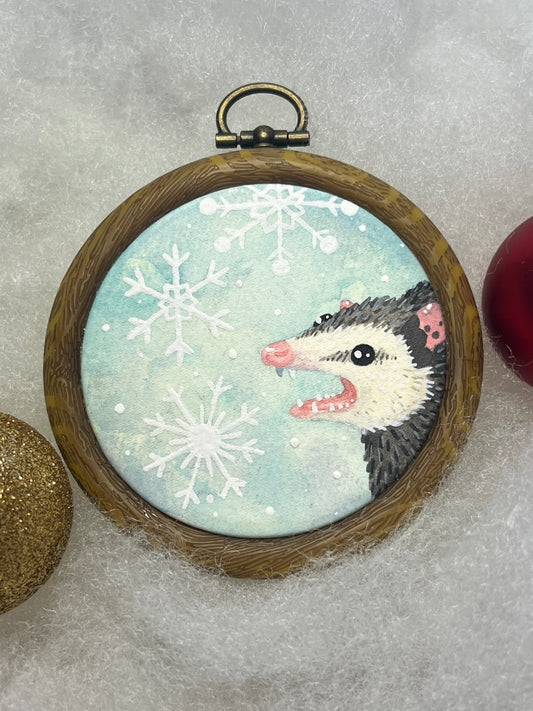 Possum Handpainted Christmas Ornament