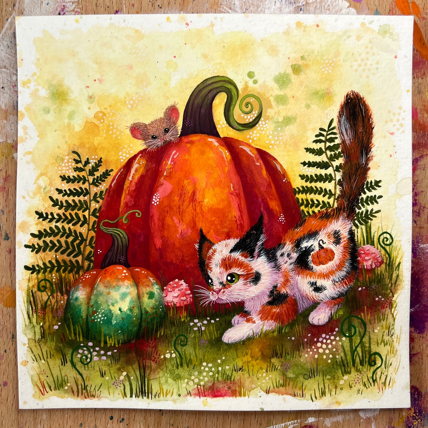 Tiny Paw Prints Play 🐾 Original Painting