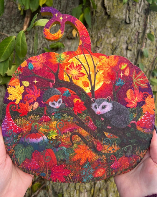 Moonlit Autumn Original Painting on Baltic Birch Canvas