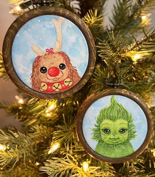 Baby G and Max Handpainted Christmas Ornaments