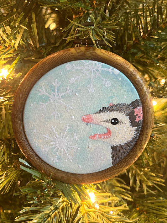 Possum Handpainted Christmas Ornament