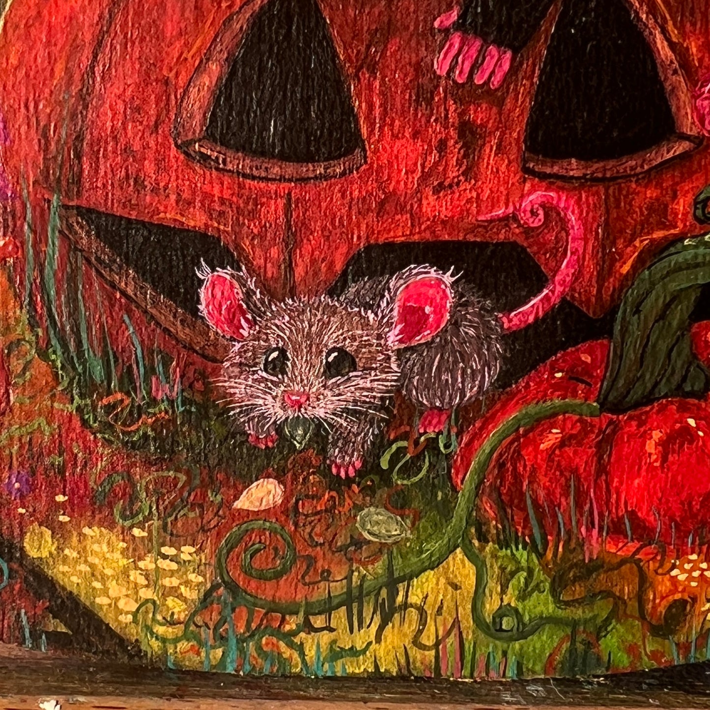 Midnight Munchins Original Painting on Baltic Birch Canvas