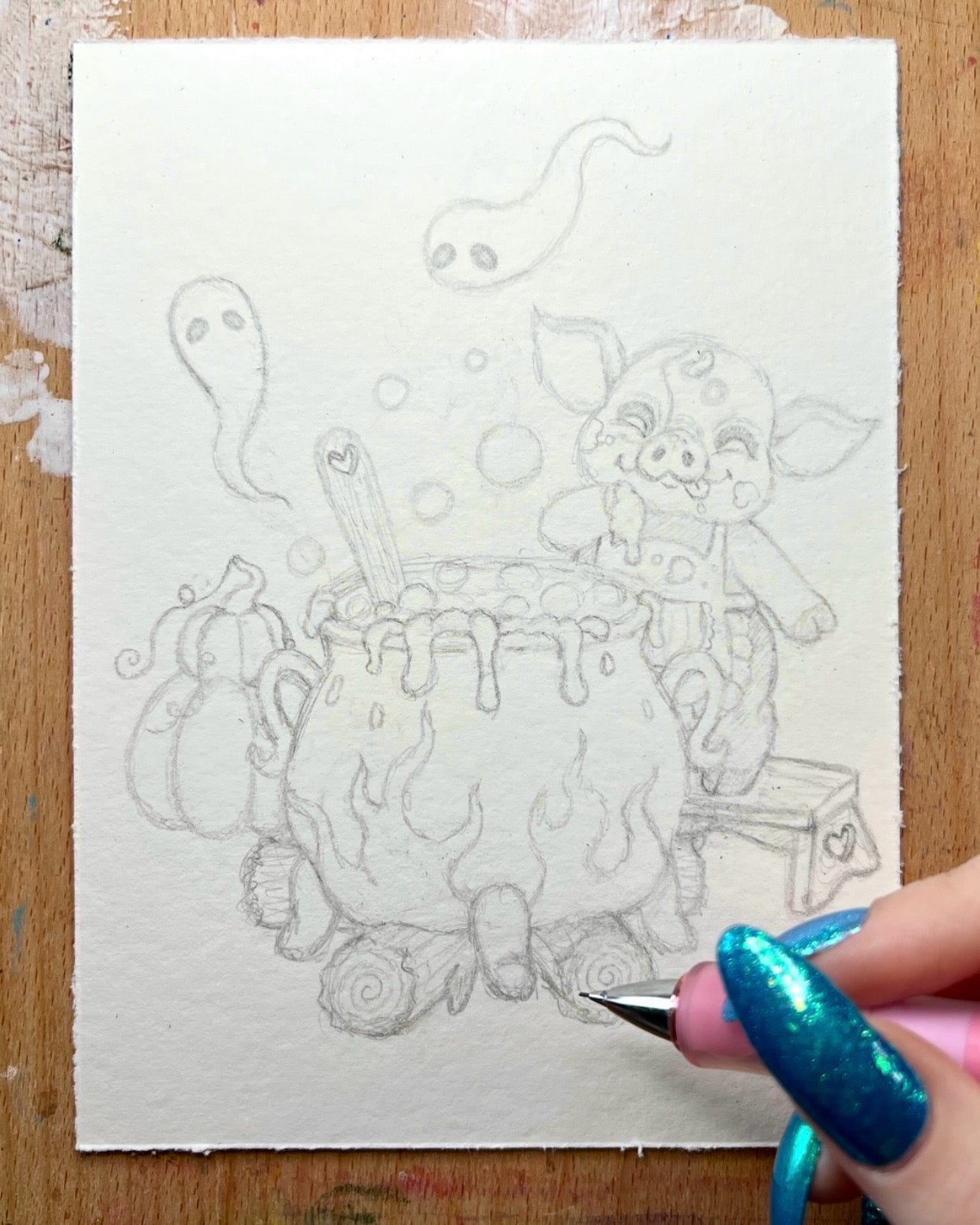 Piggy’s Pumpkin Soup Original Painting