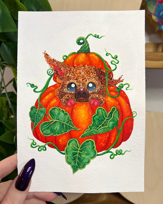 Pumpkin Piggy Original Painting